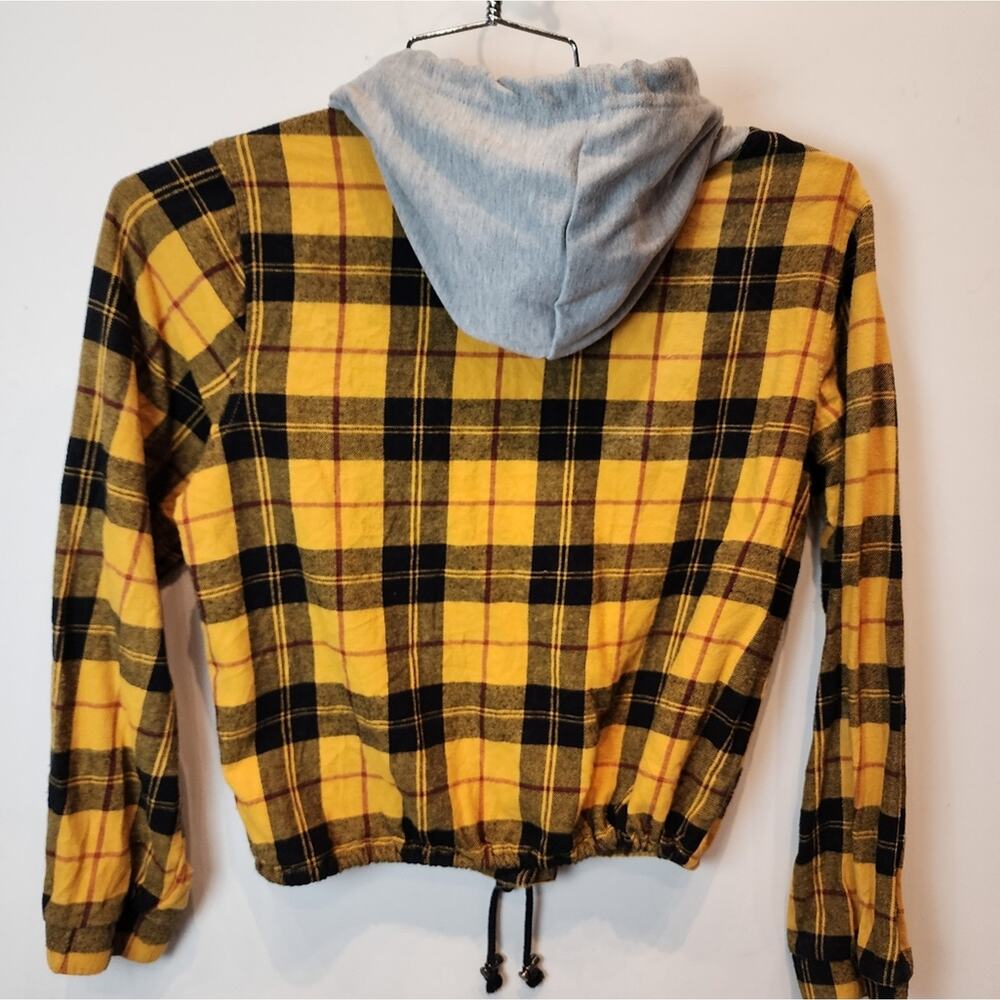 No Boundaries Check Plaid Hooded Shirt Jacket Juniors M - Picture 6 of 6